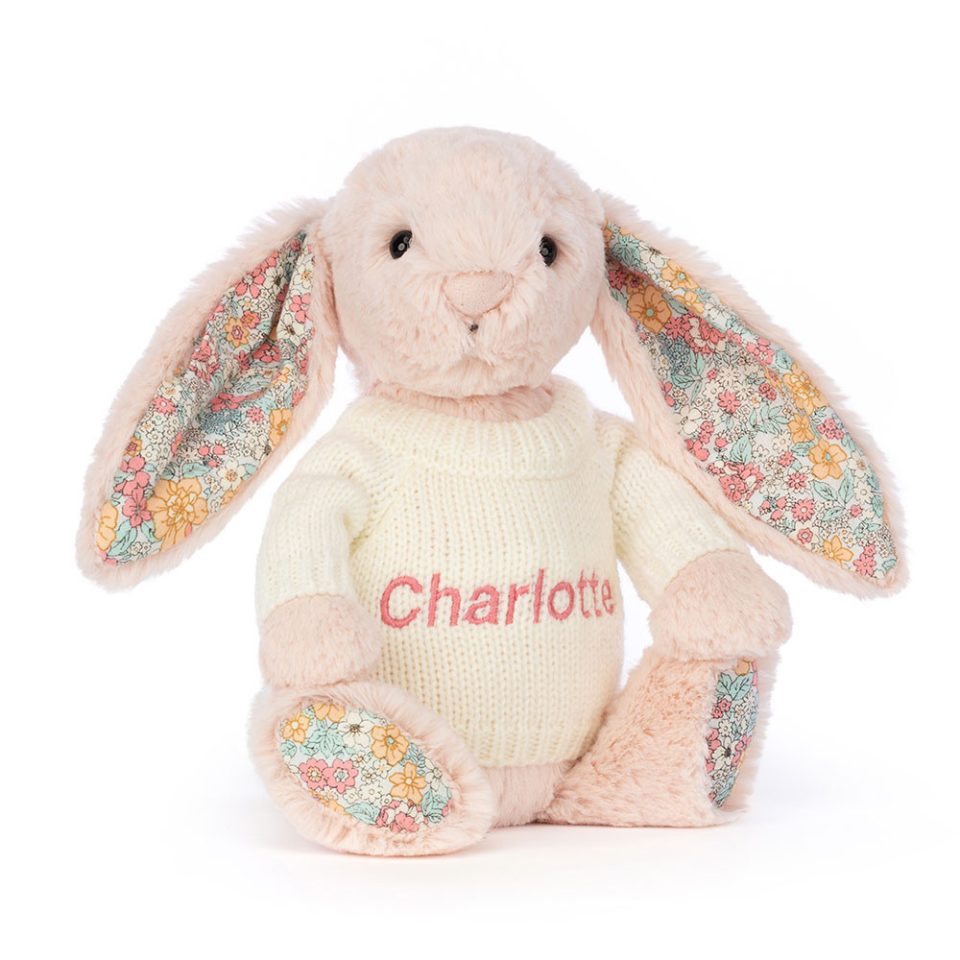 Blossom Blush Bunny with Personalised Cream Jumper